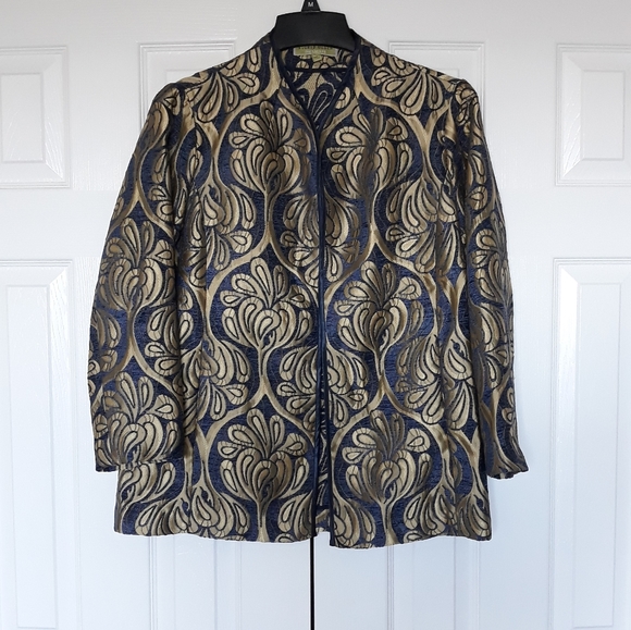 Sigrid Olsen Signature Open Front Blazer Coat Jacket Indigo Combo NWT size M - Picture 13 of 13